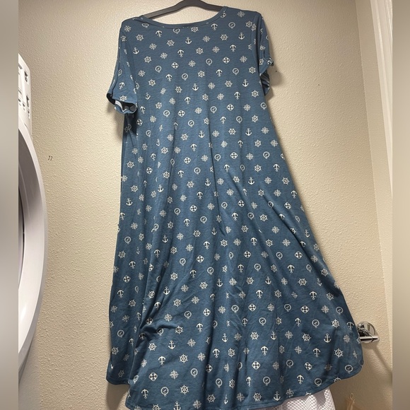 Lularoe Carly Dress Nautical Anchors XL - Picture 5 of 5